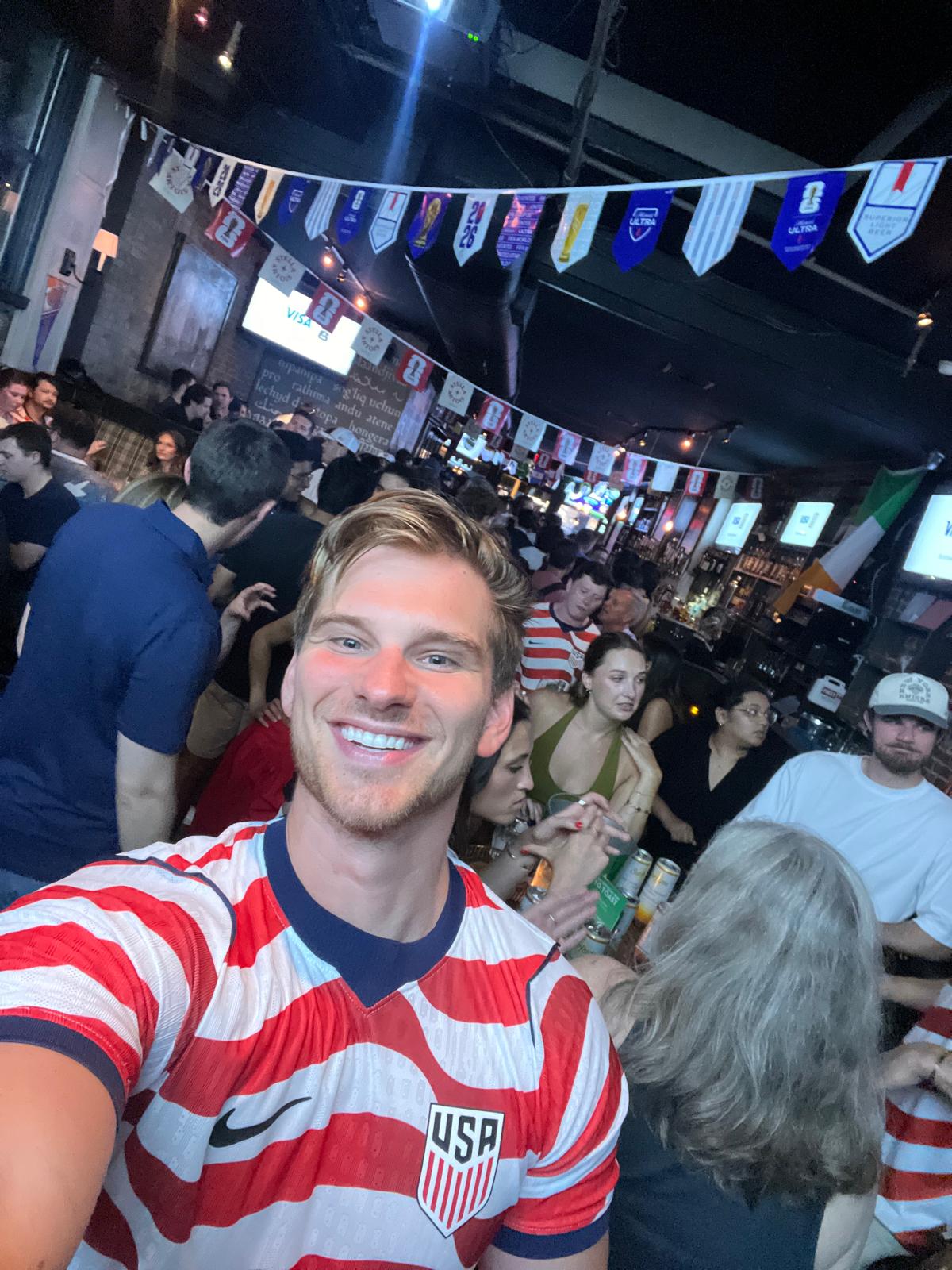 Christina and me in our USMNT jerseys